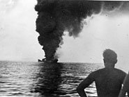 Burning ship.