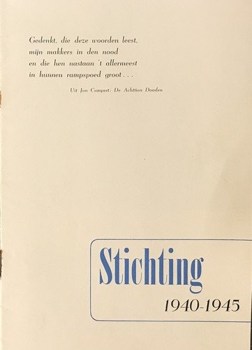 Wervingsfolder van Stichting 1940-1945.