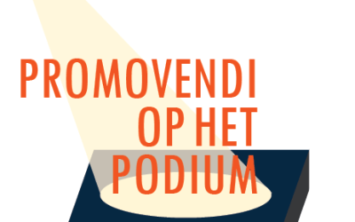 Promovendi op het podium