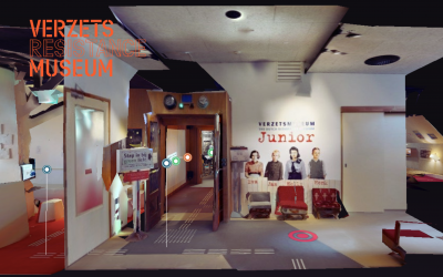 Ingang van Verzetsmuseum Junior in de VR-omgeving