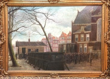 Schilderij in olieverf van de Noordermarkt door Misset