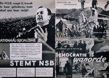 Poster van de NSB met democratie is wanorde